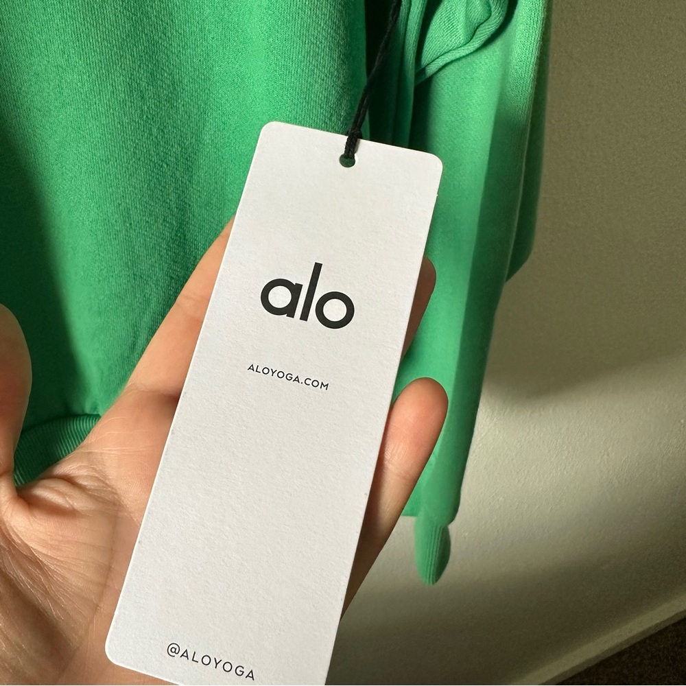 Alo Yoga Crewneck Pullover Size Medium Lettuce Color - Picture 5 of 7